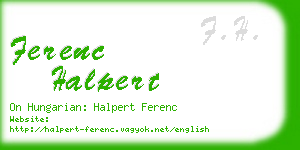 ferenc halpert business card